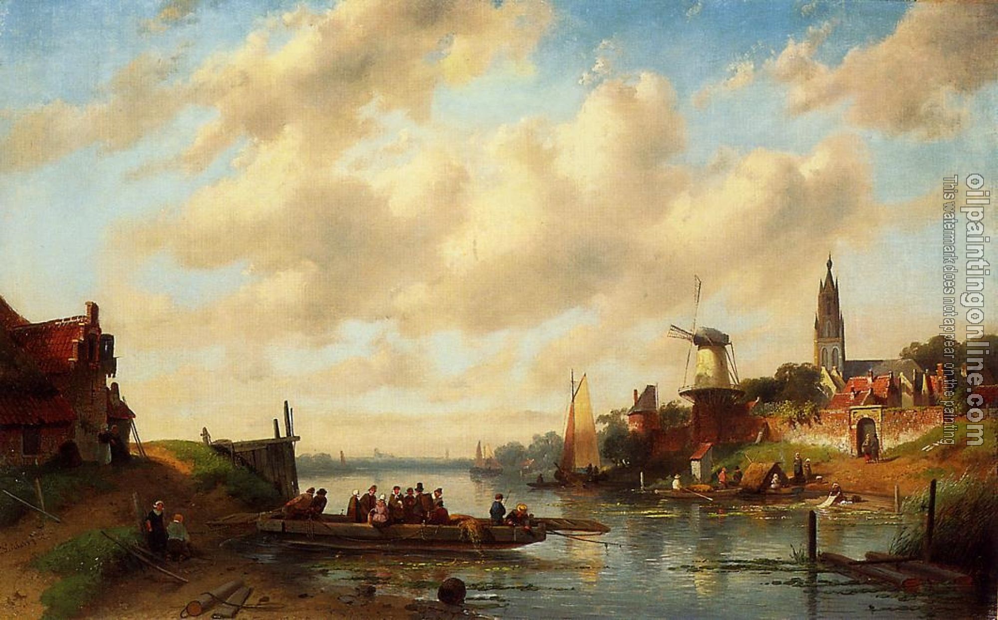 Leickert, Charles Henri Joseph - The Ferry
